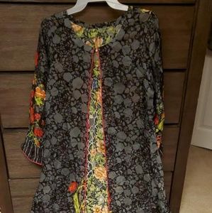 Printed front open shrug for summer